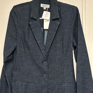 Level 99 Women's Denim Blue Suit Jacket